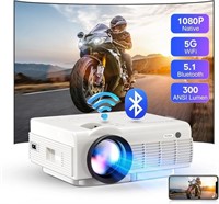 Projector, Native 1080P Projector with 5G WiFi