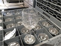 50 White Wine Stemmed Glasses in Storage Trays