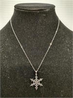 Sterling silver Snowflake pendant necklace
