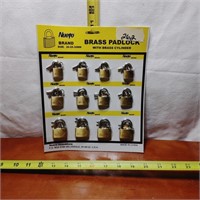 1 DOZEN BRASS PADLOCKS W/ KEYS