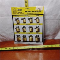 1 DOZEN BRASS PADLOCKS W/ KEYS