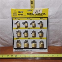 1 DOZEN BRASS PADLOCKS W/ KEYS