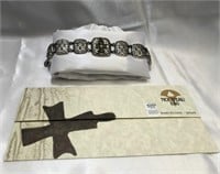 Nouveau1910 18k &.925 Byzantine Cross Bracelet Coa