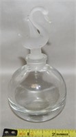 Vtg Silvestri Frosted Swan Stopper Perfume Bottle