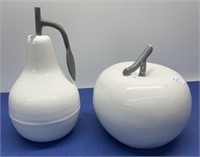 Apple and Pear Home Decor Ceramic 6” , 11”