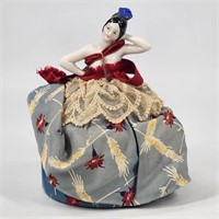 ANTIQUE PORCELAIN HALF DOLL PIN CUSHION