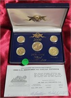 2000 GOLD PLATED 5 COIN SET