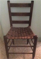 Ladder Back Basket Weave Vintage Chair