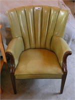 Leather Barrel Back Chair