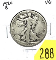 1920-S Walking Liberty half dollar