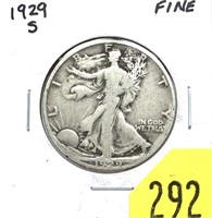 1929-S Walking Liberty half dollar