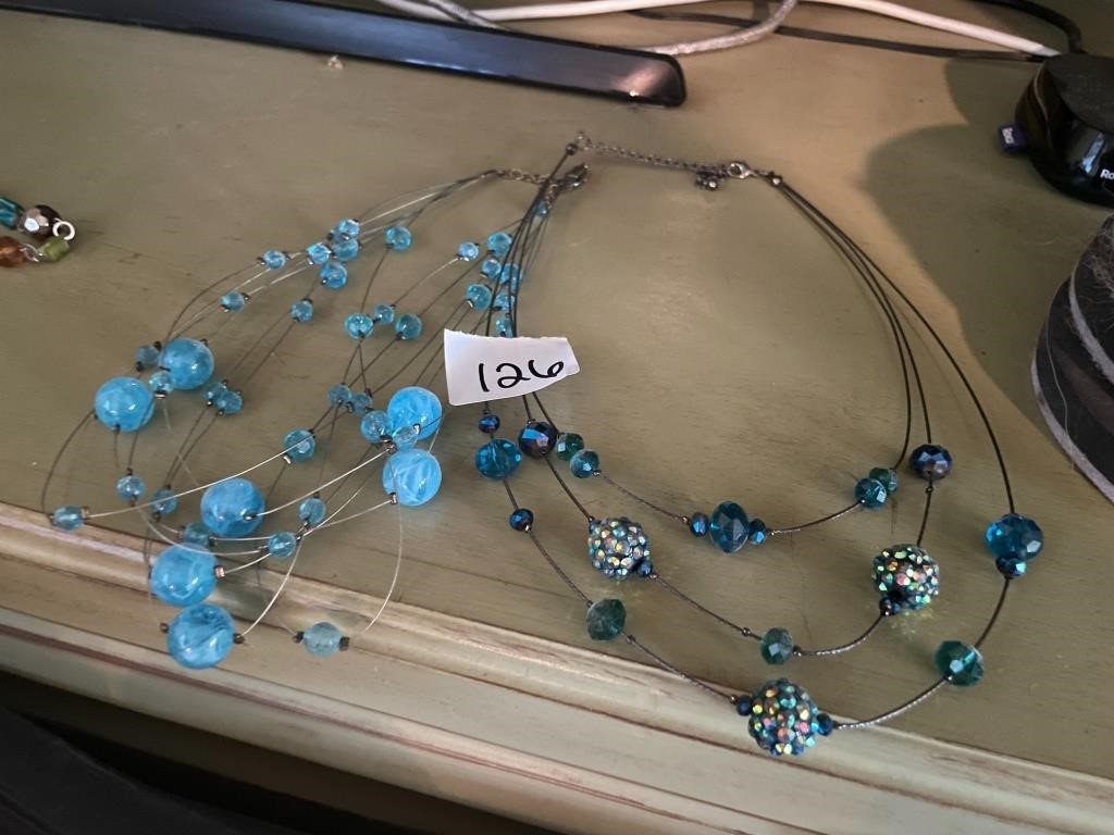 (2) Blue Necklaces