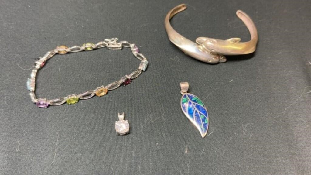 Jewelry some sterling/bracelet and pendant