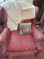 2 wingback chairs & blankets - see pics