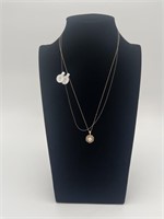 2 - 10K Gold Necklaces With 1 Charm/Pendant -