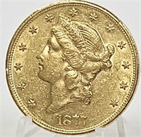 1877-S Liberty Head Double Eagle Gold Coin VF/XF