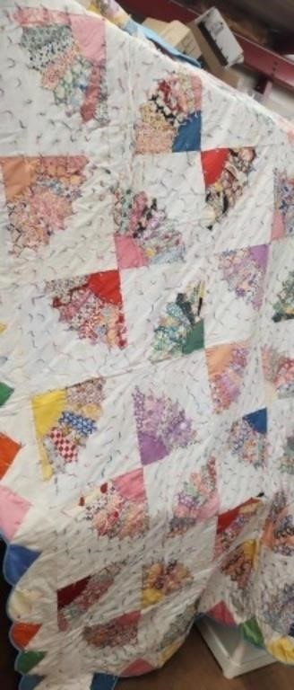 8 X 6 HAND MADE QUILT GOOD CONDITION