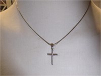 BEAUTIFUL STERLING CHAIN & CROSS BOTH MARKED 925