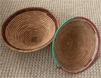 Lot of 2 African Hand Made Baskets