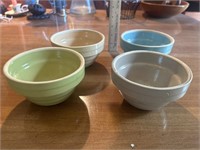4 Vtg pastel small crock bowls 3”x5”