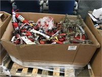 Boxed pallet of fire extinguishers & wall hangers