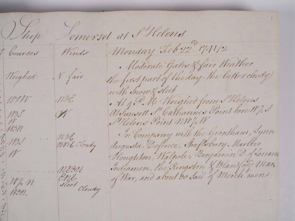 Ship Journal: 1741 East India Company, 3 Ships