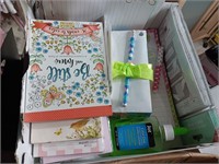 Box of notepads and more.