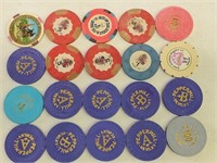 20 Various Reno Nevada Casino Chips