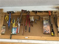 Contents on pegboard