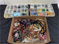 LARGE LOT OF BEADS AND COSTUME JEWELERY