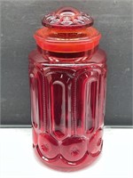 LE Smith Moon & Stars Ruby Red Canister