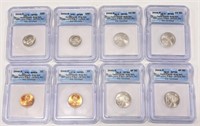 8 Pc. 2005 P & D ICG SP69 Satin Speciman Coins