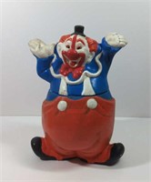 Vintage Hand Painted Clown Cookie Jar Ceramic