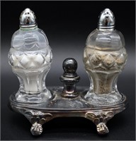 VTG Silver Plated Footed Salt and Pepper Set