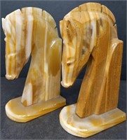 Pair of onyx horse bookends, approx. 2" x 4" x 6"