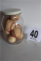 Gallon Size Glass Jar with Baseballs