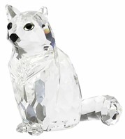 T - SWAROVSKI CRYSTAL CAT FIGURINE (L22)