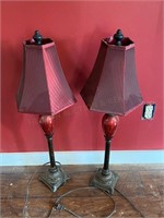 Pair of Modern Red Lamps