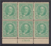 US Stamps #563 Mint NH Plate Block of 6 1922 Rotar