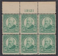 US Stamps #622 Mint HR Plate Block of 6 1926 Harri