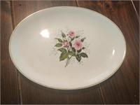 Embassy China USA  Pink Roses 11" Oval Serving
