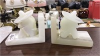 PAIR OF MARBLE BOOK ENDS