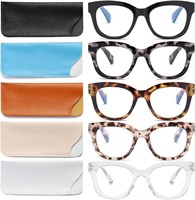 LOUOL READERS 5 Pack Fashion Reading Glasses for