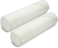 2 Pack Bamboo Cervical Neck Roll Memory Foam