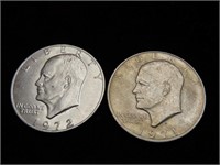 (2)US coins. Eisenhower dollars.