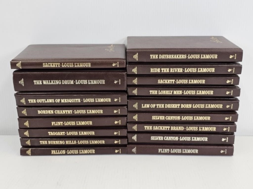 17 WESTERN NOVELS BY LOUIS L'AMOUR-LEATHERBOUND