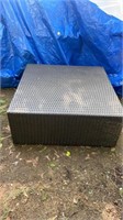 Outdoor Plastic Wicker Ottoman 29x29x11.5