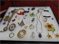 Showcase of Costume jewelry.