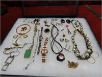 Showcase of Costume jewelry.