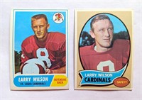 2 Larry Wilson HOF Topps Cards 1968 & 1970
